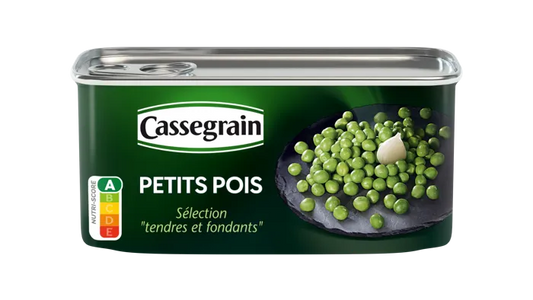 CASSEGRAIN PETIT POIS SELECTIONS TENDRE ET FONDANTS 200 G - épicerie les 3 gourmets CONDIMENTS & SAUCES