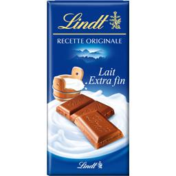LINDT Tablettes de chocolat au lait extra fin 110g 