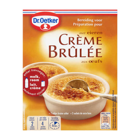 Crème Brûlée 2 doses DR OETKER 234 G - épicerie les 3 gourmets Sucres, Farines, Coulis et Préparations Gateaux