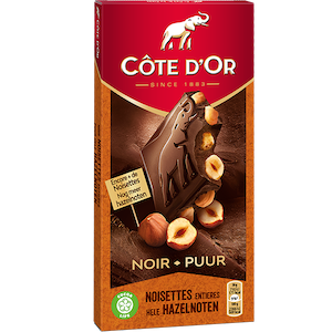 COTE D'OR Bloc  Noir Noisettes 180g 