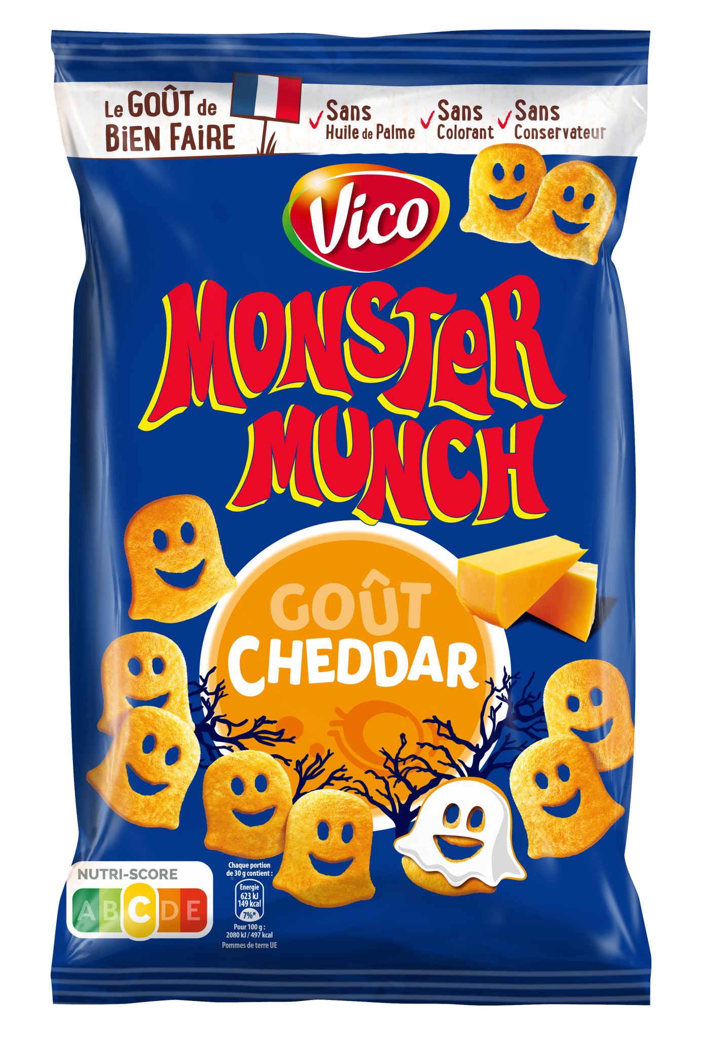 MONSTER MUNCH Biscuits soufflés goût  fromage Cheddar 85g - épicerie les 3 gourmets chips-et-aperitifs