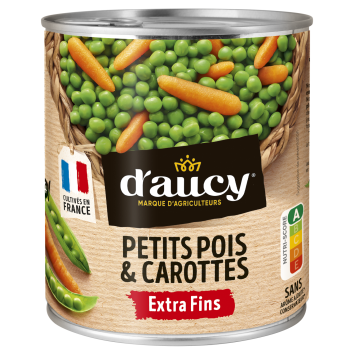 D'AUCY Petits pois & carottes Extra fins 400G - épicerie les 3 gourmets CONDIMENTS & SAUCES