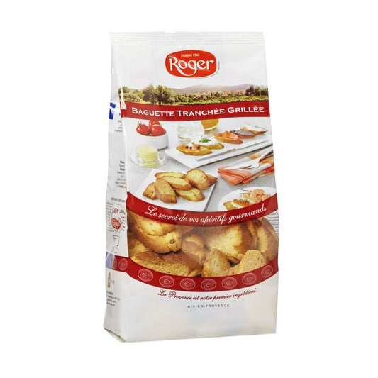 Baguette tranchée grillée ROGER 200 G - épicerie les 3 gourmets biscottes-tartinades-de-pain-grille-cereales-et-barres-de-cereales