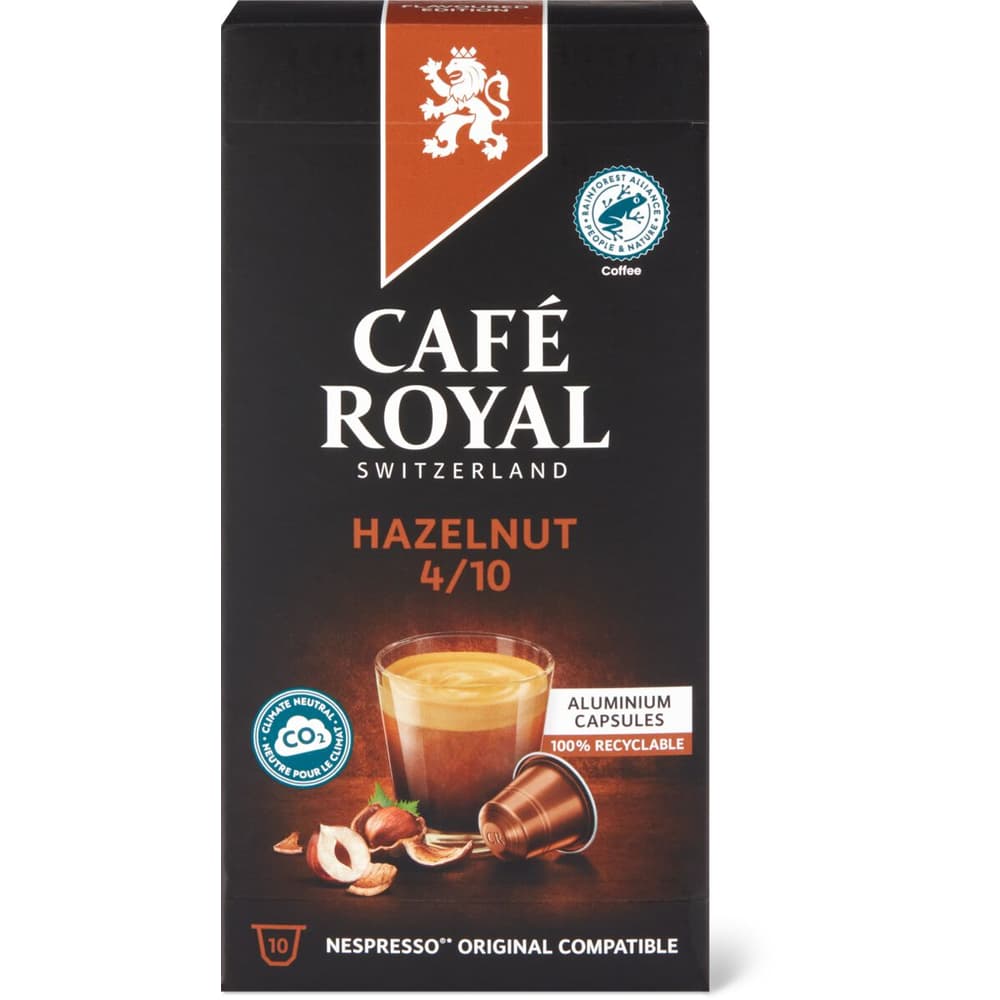 Café Royal · 10 Caps Noisettes  50g  4/10 - épicerie les 3 gourmets Cafés, Thés et Boissons Chaudes