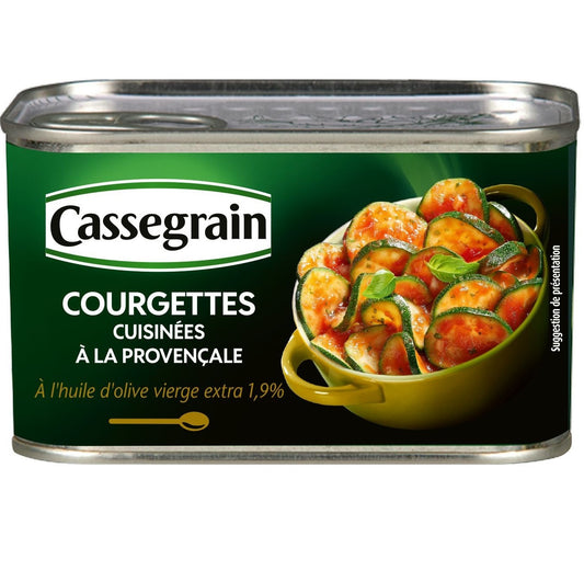 CASSEGRAIN Courgettes cuisinées à la provençale 375g - épicerie les 3 gourmets CONDIMENTS & SAUCES