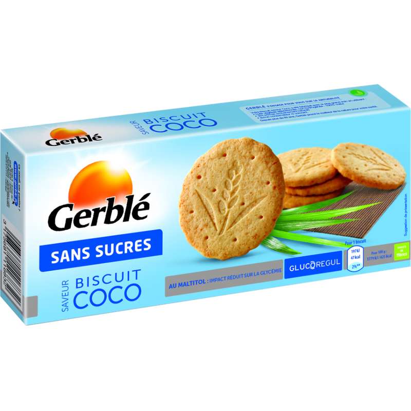 Gerblé Biscuits saveur coco sans sucre ajouté 132 g - épicerie les 3 gourmets biscuits-et-gateaux