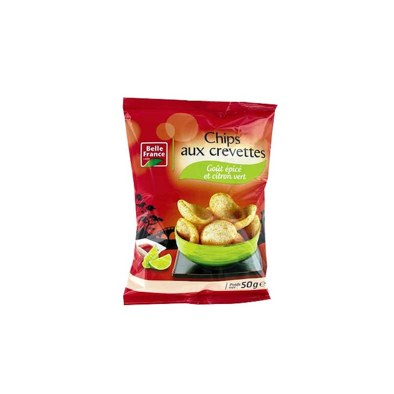 BELLE France CHIPS CREVETTES 50 G - épicerie les 3 gourmets chips-et-aperitifs