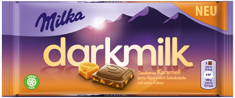 Milka delicate dark (salted caramel+alpine milk) - épicerie les 3 gourmets Chocolat