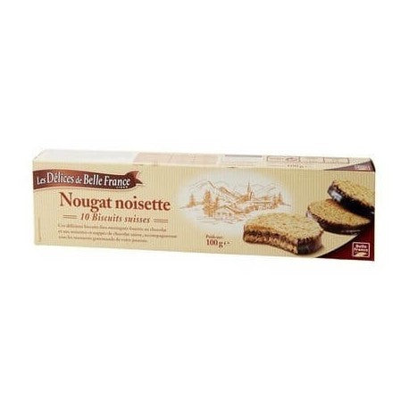 DELICE DE BELLE France BISCUIT NOUGAT NOISETTE 100G - épicerie les 3 gourmets biscuits-et-gateaux