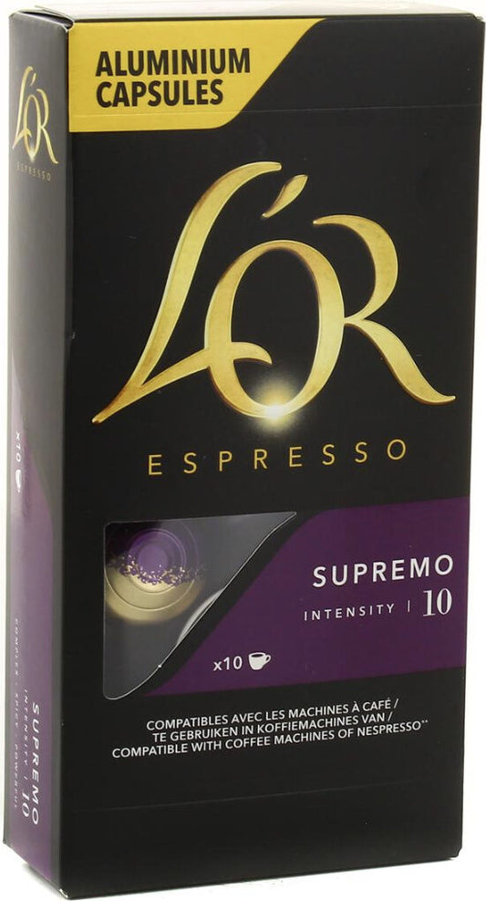 CAFÉ L'OR ESPRESSO SUPREMO P10CAPS - épicerie les 3 gourmets coffees-teas-and-hot-drinks