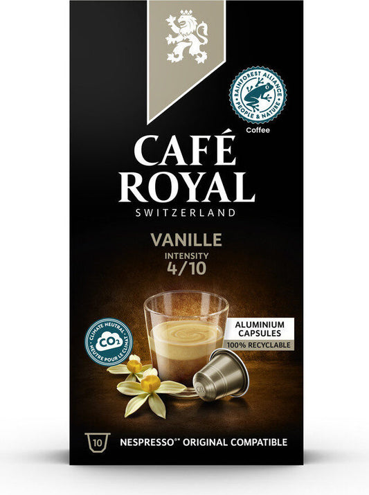 Café capsules Compatibles Nespresso vanille CAFE ROYAL 10 CAPSULES