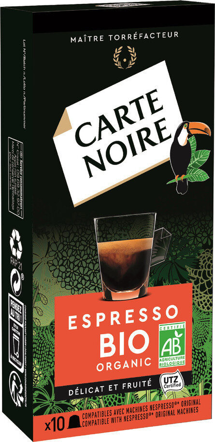 CARTE NOIRE ESPRESSO N 06 P10CAPS BIO - épicerie les 3 gourmets coffees-teas-and-hot-drinks