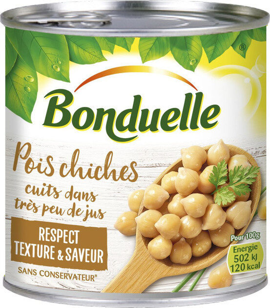 Pois chiches cuits dans très peu de jus BONDUELLE - épicerie les 3 gourmets conserves-de-legumes