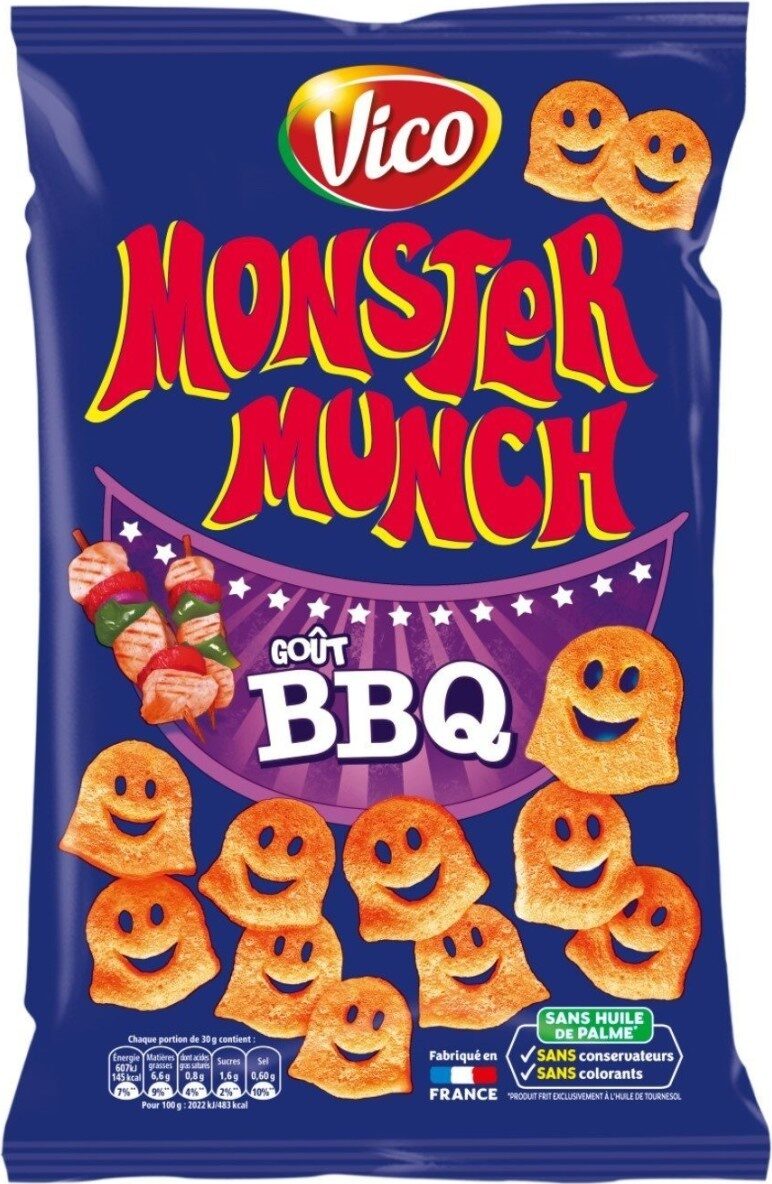 VICO MUNSTER MUNCH BARBECUE 85 G - épicerie les 3 gourmets chips-et-aperitifs