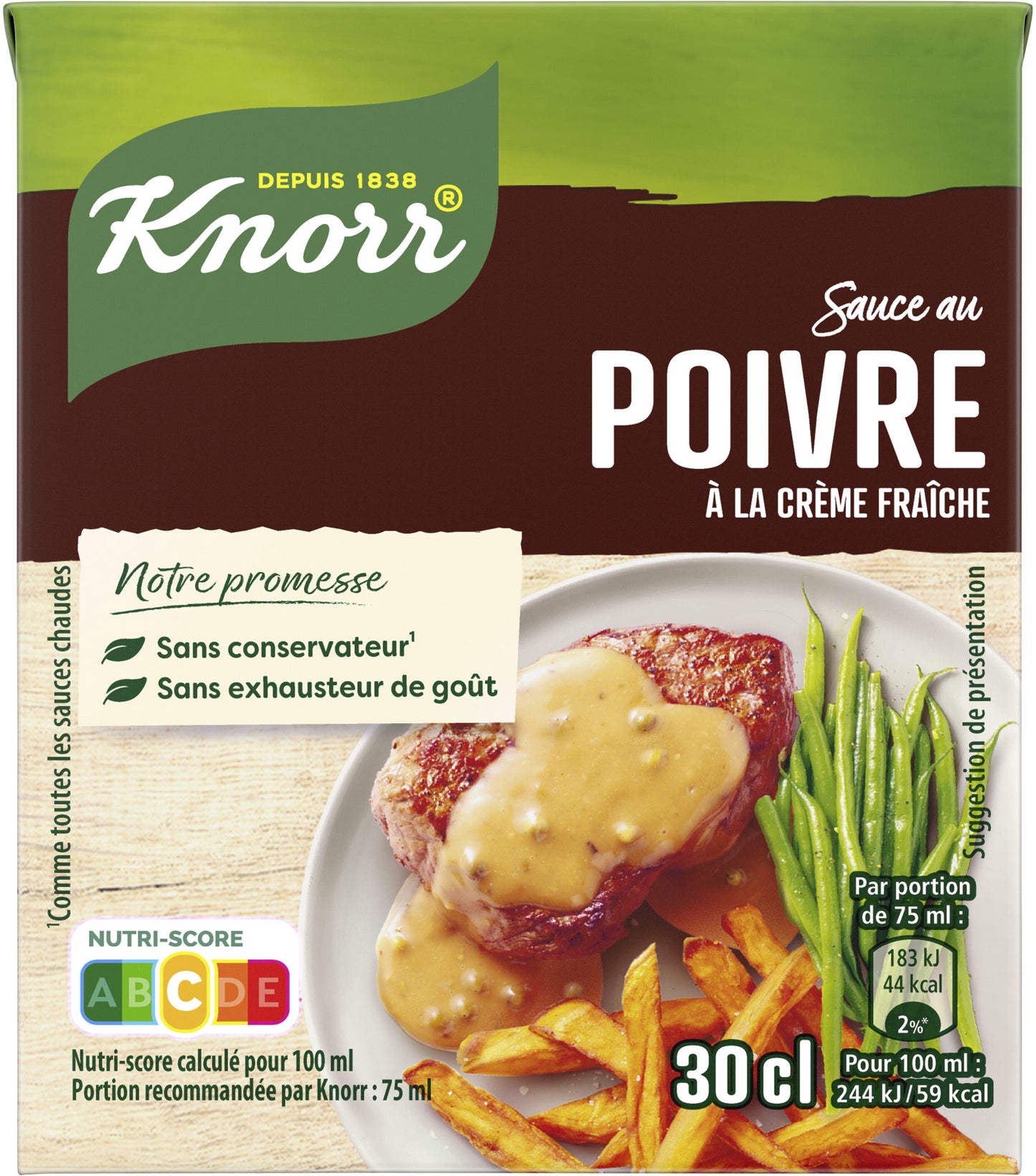KNORR SAUCE POIVRE 30CL. - épicerie les 3 gourmets condiments-et-sauces