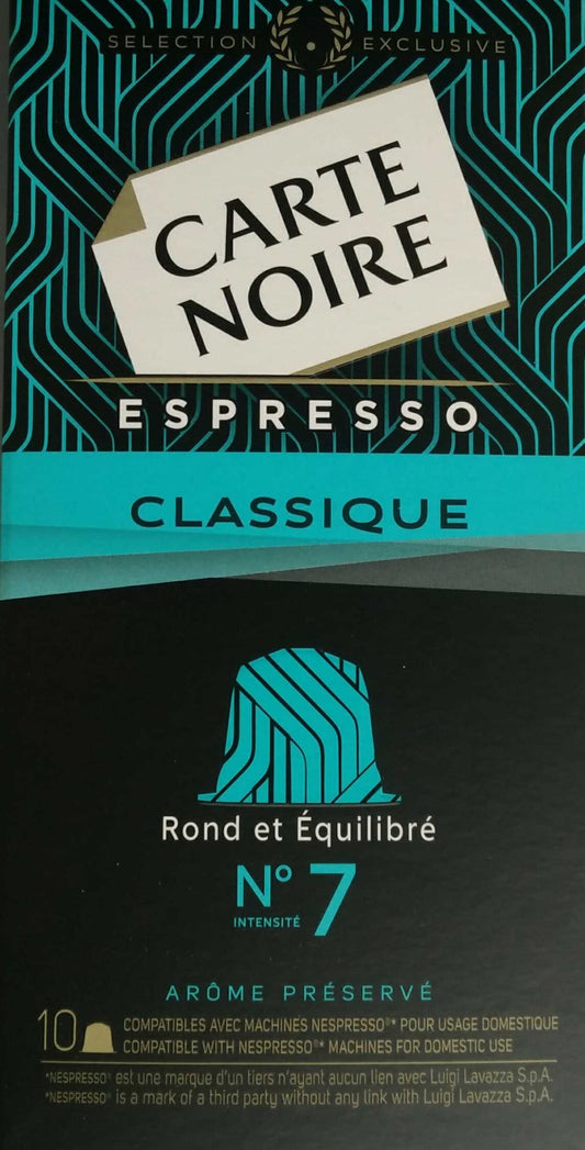 CARTE NOIRE ESPRESSO 10CAPS N7 - épicerie les 3 gourmets coffees-teas-and-hot-drinks