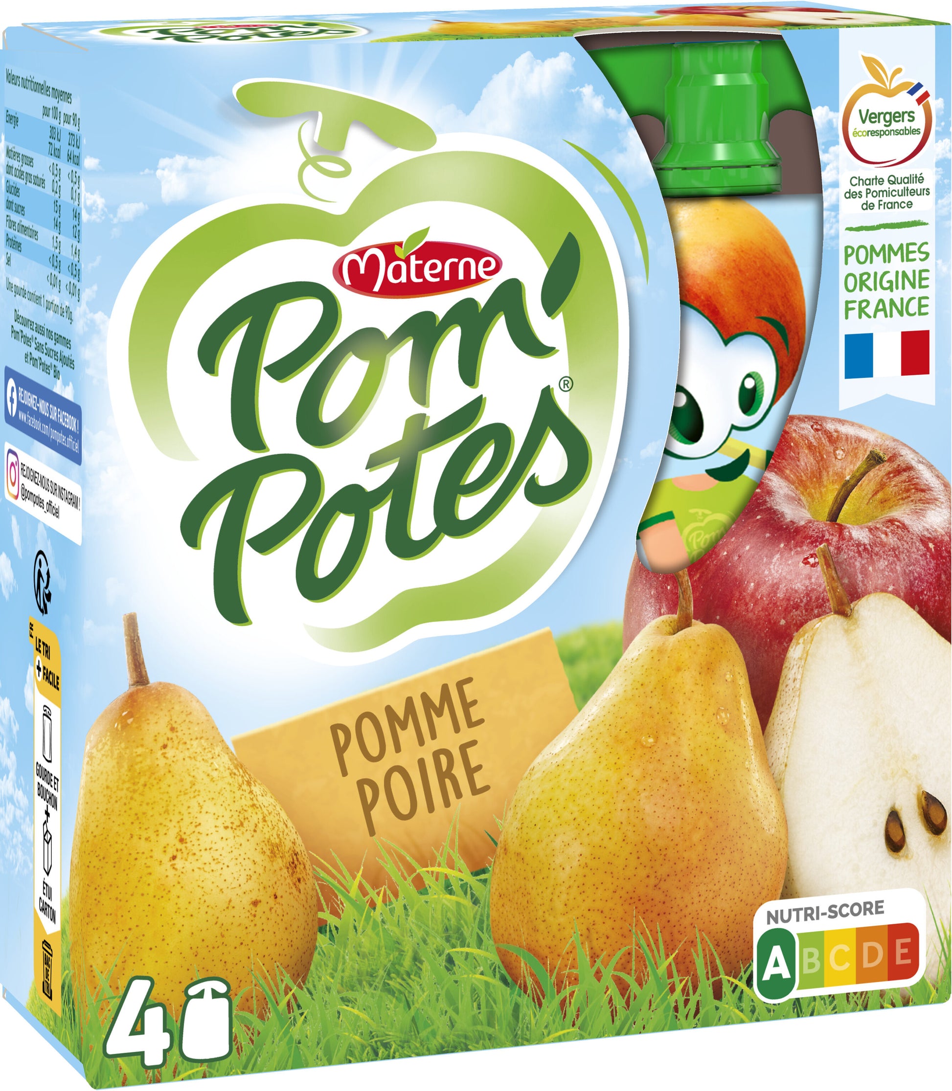 POM'POTES POIRE MATERNE - épicerie les 3 gourmets confitures-compotes-et-cremes