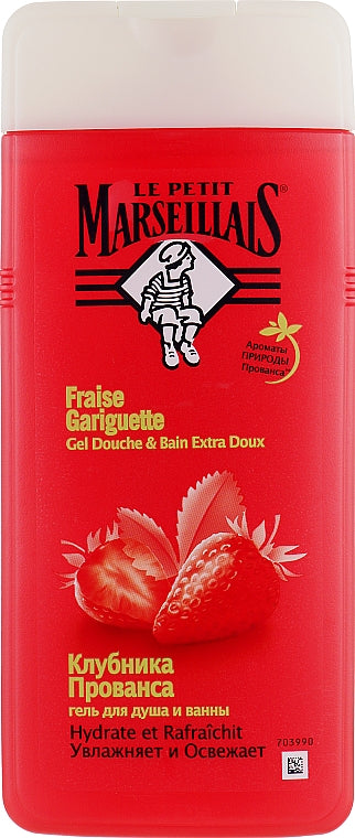 Le Petit Marseillais  Gel douche, Fraise de Provence 400ml  - épicerie les 3 gourmets Savons et Gels de douche