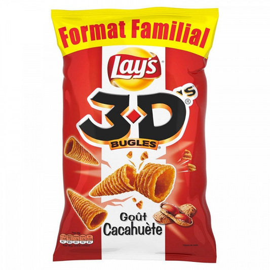 LAY'S Biscuits soufflés 3D's bugles goût cacahuète 150g - épicerie les 3 gourmets chips-et-aperitifs