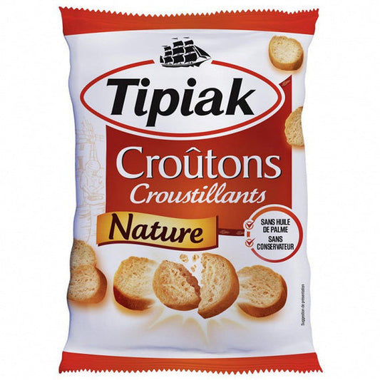 TIPIAK Croûtons Nature 90g - épicerie les 3 gourmets biscottes-tartinades-de-pain-grille-cereales-et-barres-de-cereales
