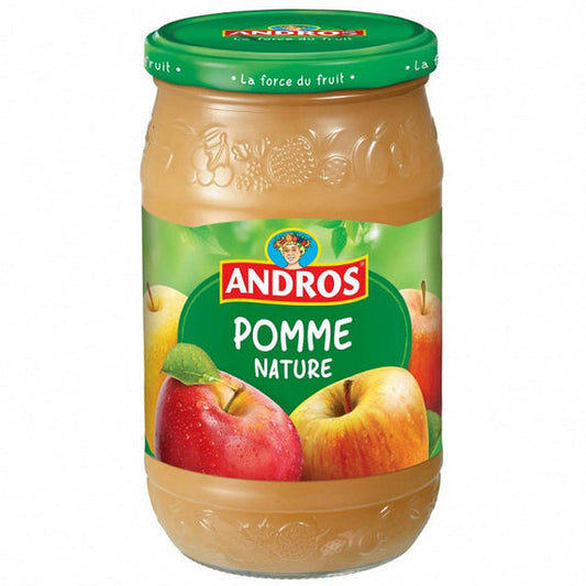 Compote de pomme Nature Andros - 730 g - épicerie les 3 gourmets Confitures, Compotes, et Crèmes