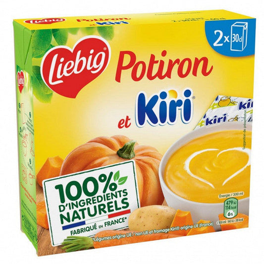 LIEBIG Soupe de potiron et Kiri 100% ingrédients naturels  2x30c