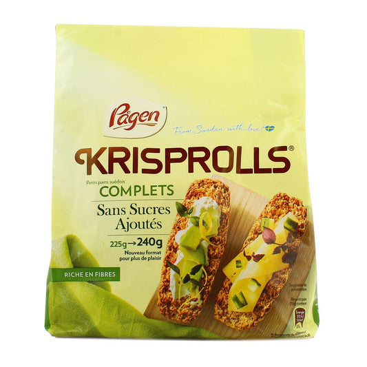 KRISPROLL SANS SUCRE 240 G - épicerie les 3 gourmets biscottes-tartinades-de-pain-grille-cereales-et-barres-de-cereales