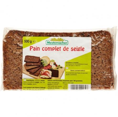 MESTEMACHER PAIN COMPLET SEIGLE 500 G - épicerie les 3 gourmets biscottes-tartinades-de-pain-grille-cereales-et-barres-de-cereales