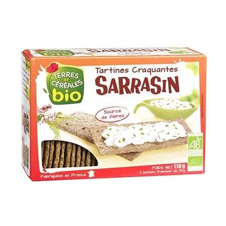 TERRES ET Céréales TARTINE SARRASIN BIO 150 G - épicerie les 3 gourmets biscottes-tartinades-de-pain-grille-cereales-et-barres-de-cereales