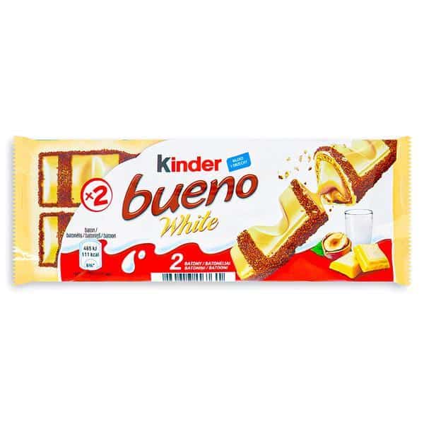 KINDER Schokobons white bonbons au chocolat blanc fourrés au lait et aux  noisettes 200g pas cher 