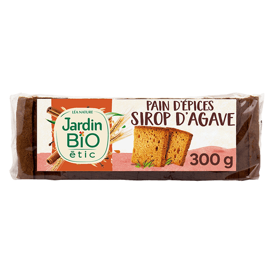 Pain d'épices sirop d'agave Bio JARDIN BIO  300g - épicerie les 3 gourmets biscottes-tartinades-de-pain-grille-cereales-et-barres-de-cereales