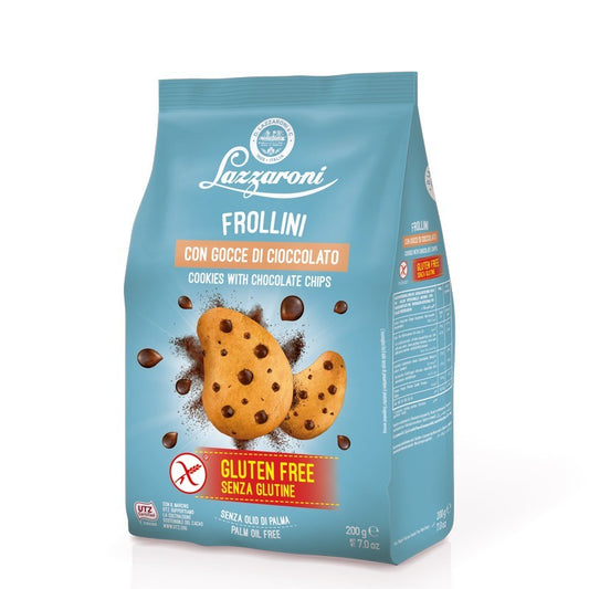 Lazzaroni Frollini avec Gouttes de Chocolat Sans Gluten 200g - épicerie les 3 gourmets sans-gluten
