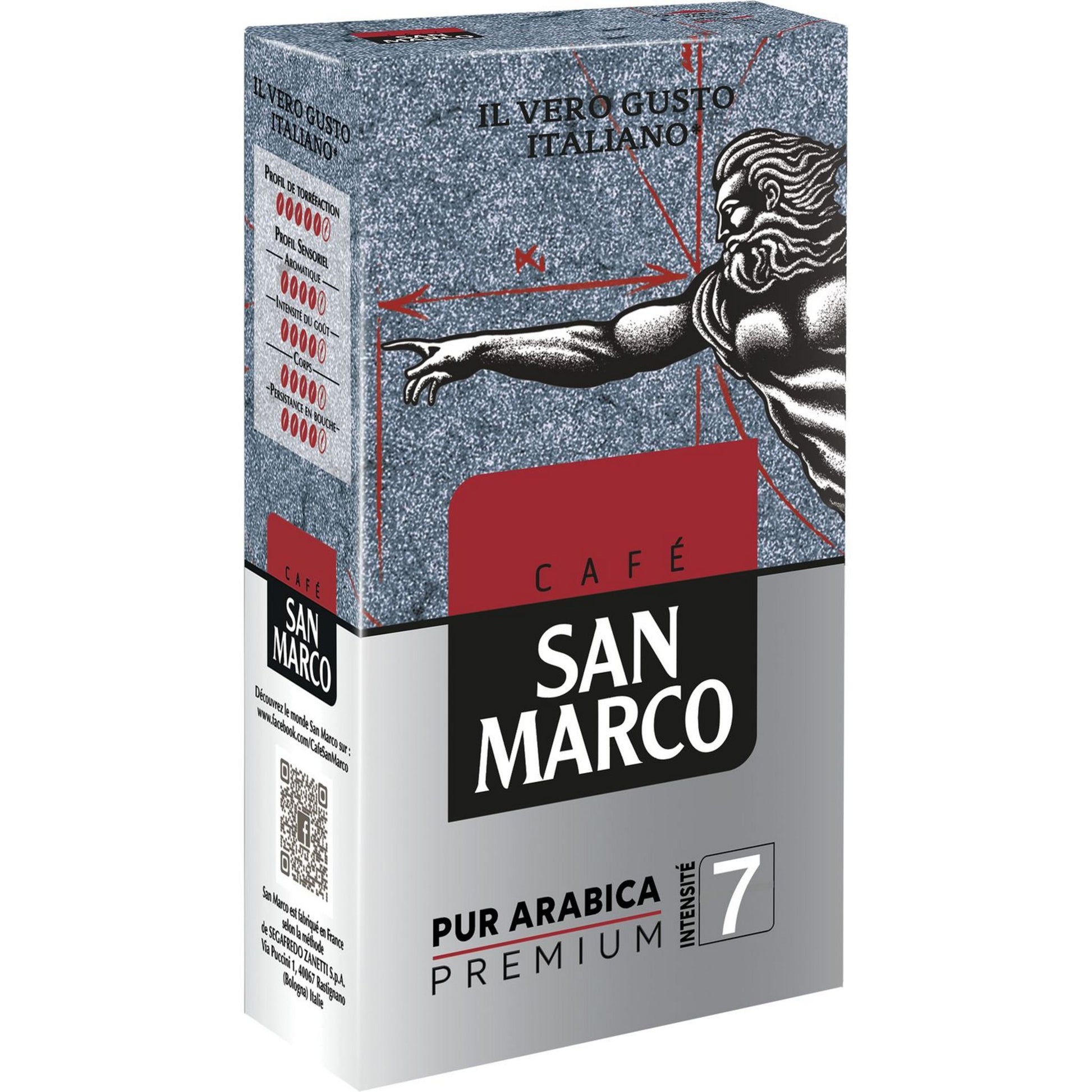 CAFÉ SAN MARCO PUR ARABICA PREMIUM 250 G - épicerie les 3 gourmets Cafés, thés et boissons chaudes