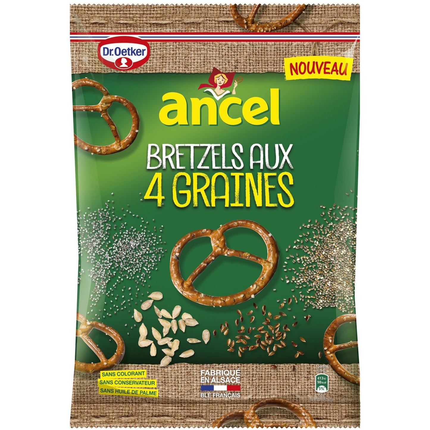 ANCEL Bretzels aux 4 graines 125g - épicerie les 3 gourmets Chips et apéritifs