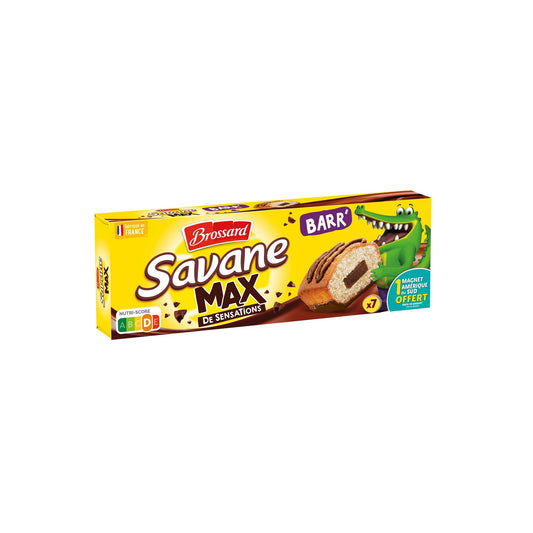 BROSSARD Savane Max Barr' gâteaux barre de chocolat sachets individuels 7 gâteaux 210g