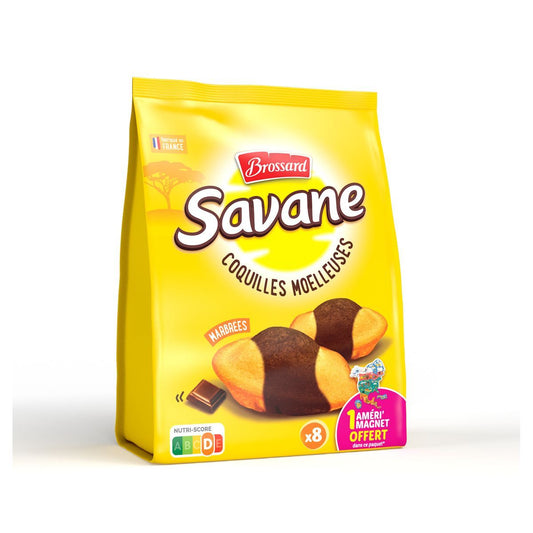 BROSSARD Savane Madeleines coquilles marbrées 8 pièces 200g - épicerie les 3 gourmets biscuits