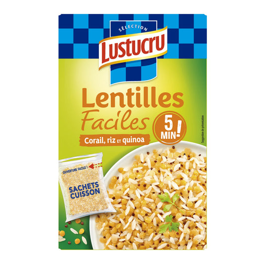 LUSTUCRU Lentilles facile lentilles corail riz quinoa 300G