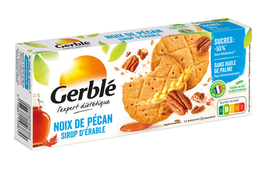GERBLE Biscuits noix de pécan sirop d'érable sans huile de palme 132G - épicerie les 3 gourmets biscuits