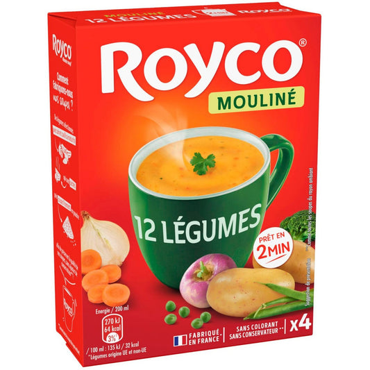 ROYCO Mouliné 12 légumes prêt en 2 min 4 sachets 80ml  72G