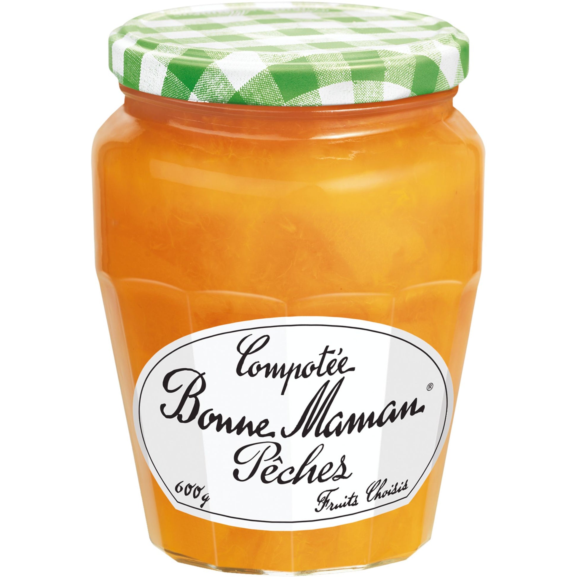 Compote pêches BONNE MAMAN 600G - épicerie les 3 gourmets confitures-compotes-et-cremes