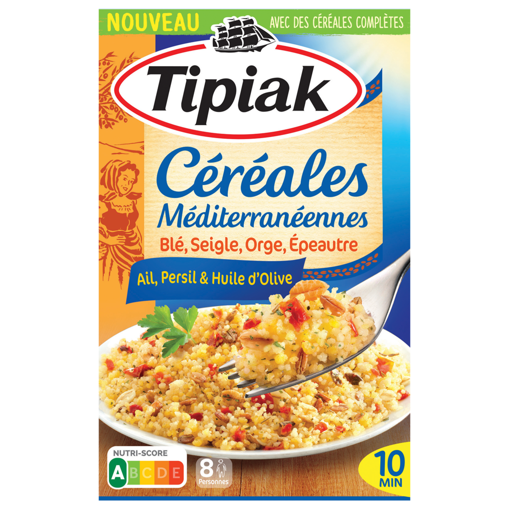 TIPIAK Céréales Méditerranéennes 400G - épicerie les 3 gourmets Pâtes, Riz, Purées et féculents