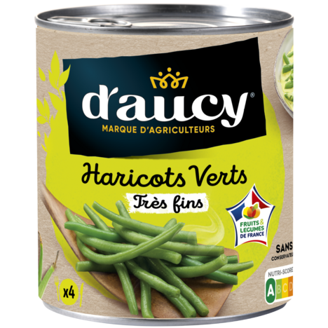 D'AUCY Haricots verts très fins 440g - épicerie les 3 gourmets CONDIMENTS & SAUCES
