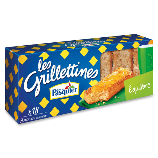 PASQUIER  grillettines équilibre 242g - épicerie les 3 gourmets biscottes-tartinades-de-pain-grille-cereales-et-barres-de-cereales