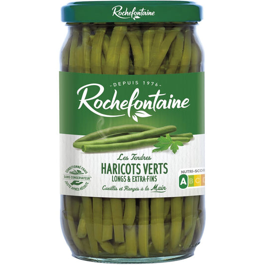 ROCHEFONTAINE Haricots verts extra-fins bocal 345g - épicerie les 3 gourmets CONDIMENTS & SAUCES