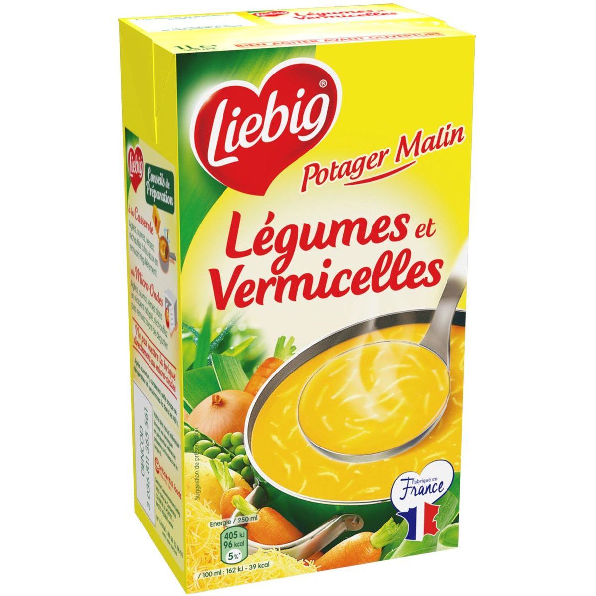 LIEBIG Pastasoup' Légumes et vermicelles 100% ingrédients - épicerie les 3 gourmets SOUPE ET POTAGER