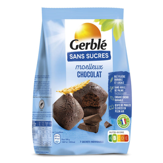 GERBLE Moelleux chocolat sans sucres 196 G