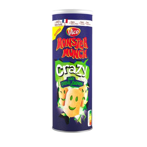 MONSTER MUNCH CRAZY CREME & OIGNON 150 G - épicerie les 3 gourmets chips-et-aperitifs